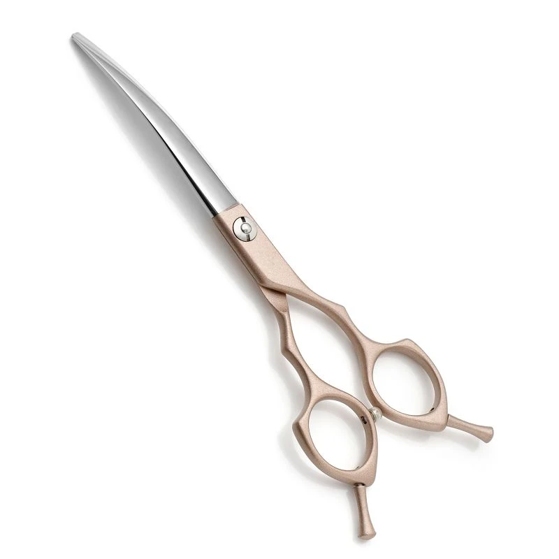 Pet Grooming Curved Scissors Paint Gold